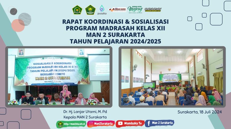 Rapat Koordinasi & Sosialisasi Program Madrasah KELAS XII MAN 2 SURAKARTA Tahun Pelajaran 2024/2025